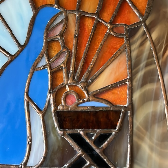 Original, signed Holy Family stained glass, manger scene, Star of Bethlehem - Picture 7 of 12